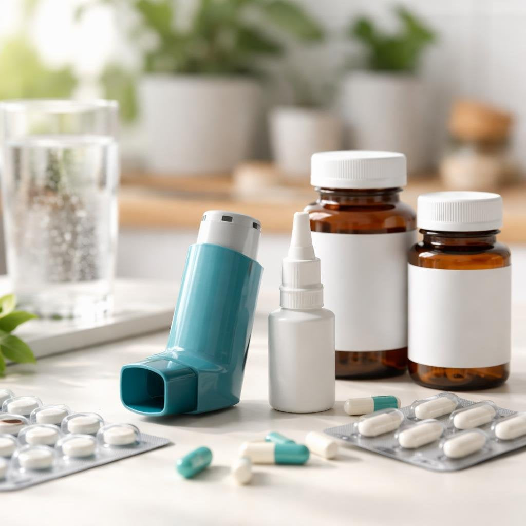 Asthma inhaler and spacer for daily breathing support