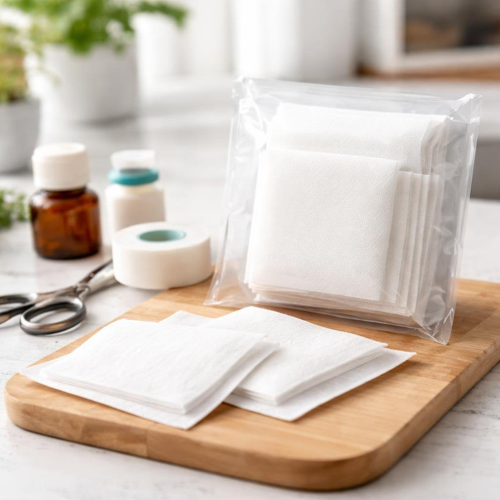 Sterile gauze and non-stick bandaging pads assortment