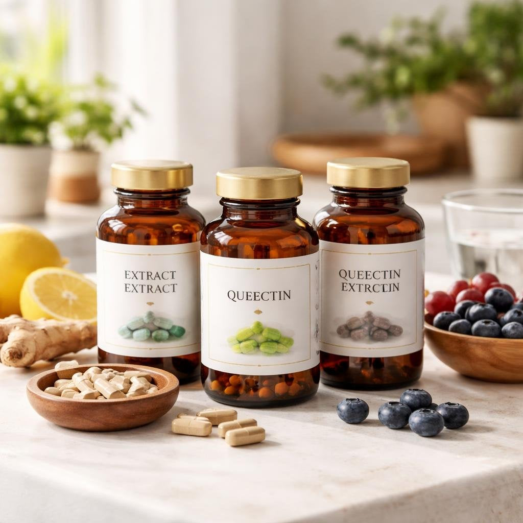 Flavonoid antioxidant supplements with quercetin and bioflavonoids