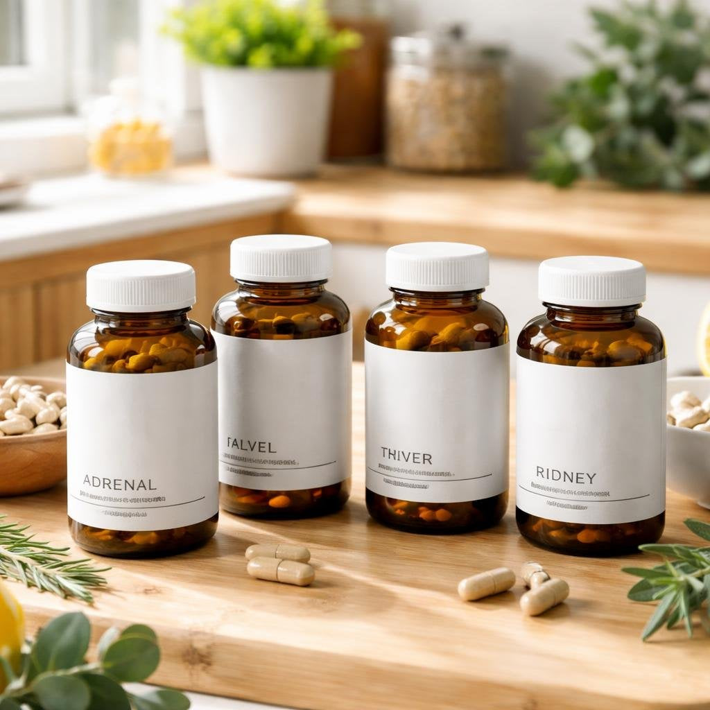 Glandular extract capsules for organ-based nutrition support