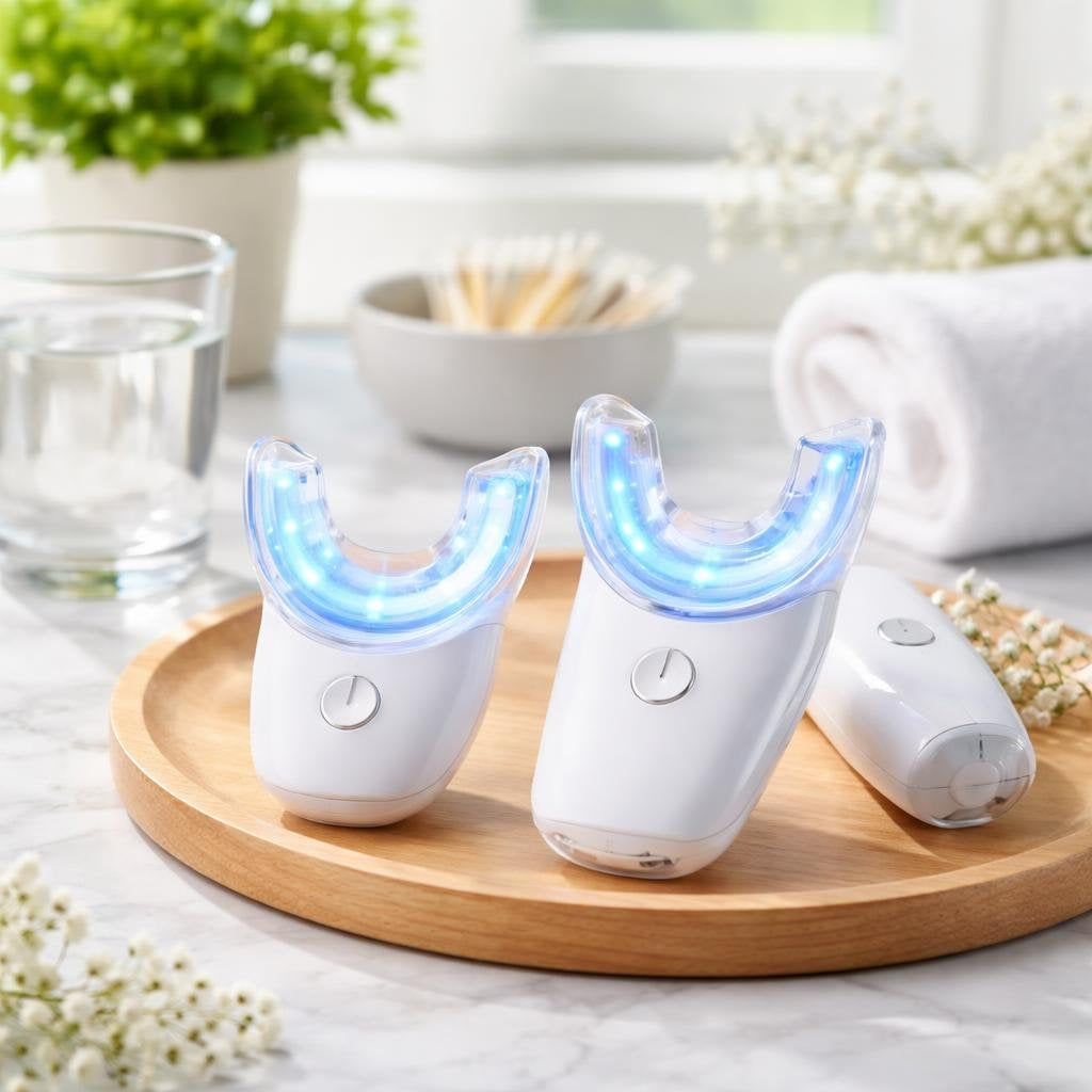 LED teeth whitening accelerator light with mouth tray