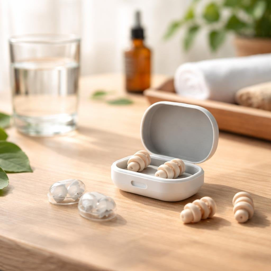 Noise-reducing reusable earplugs for sleep and travel
