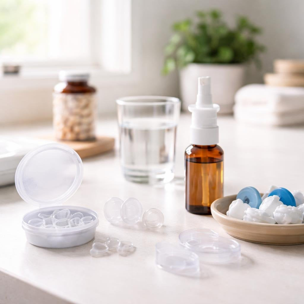Snore reducing aids including nasal strips and dilator