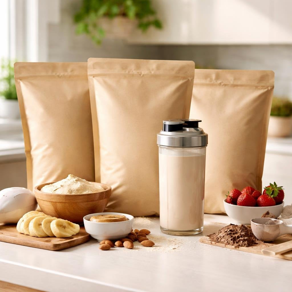 Protein powder blend tubs for sports nutrition