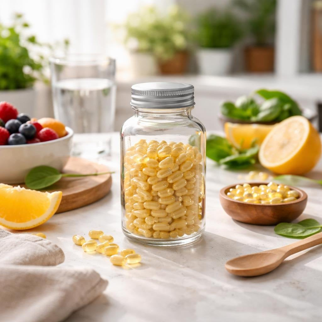 Vitamin B9 folic acid supplements with clear dosage labels