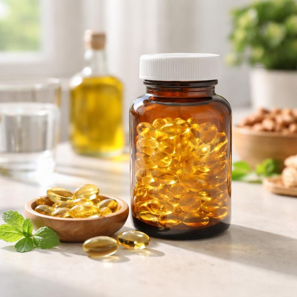 Vitamin E softgels and capsules for antioxidant nutrition