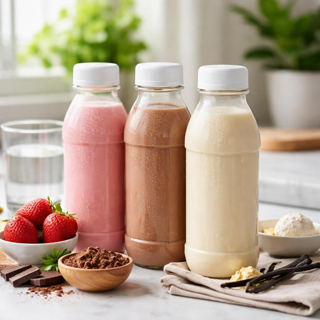 Assorted bottled ready-to-drink weight loss shakes