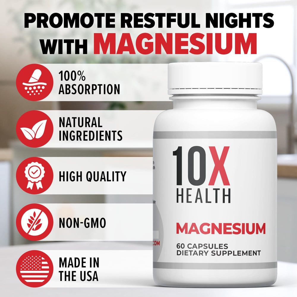 10x health ingredients table—melatonin-supporting minerals and circadian-friendly nutrients.