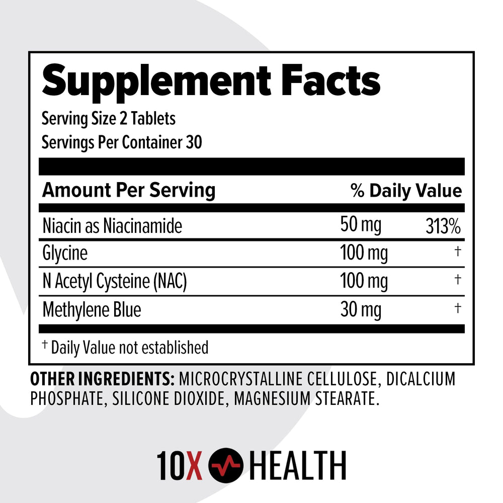 10X Health System Methylene Blue with NAC illustration