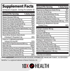 Magnified view of 10X Health System Optimize B12 details for methylated vitamin clarity.