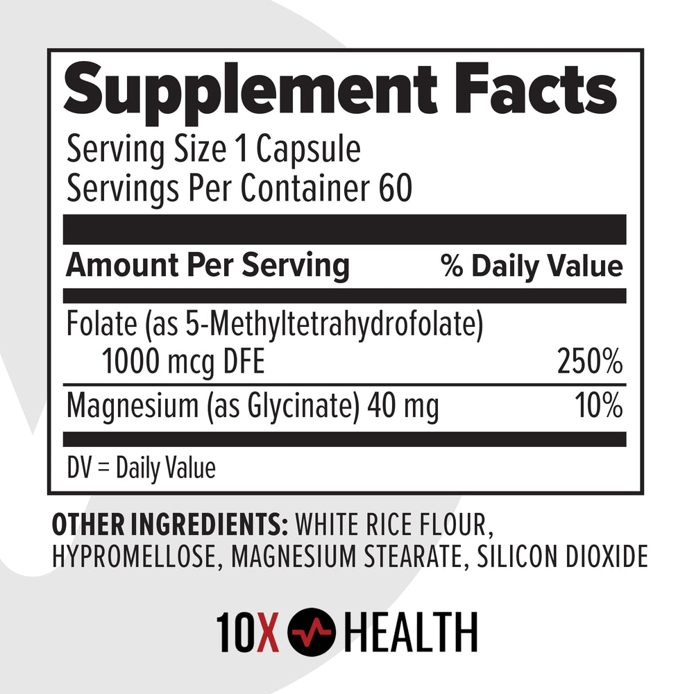 The 10X Health System USA-made quality label signals tested potency and purity.