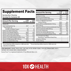 10X Health USA-made quality testing label close-up.