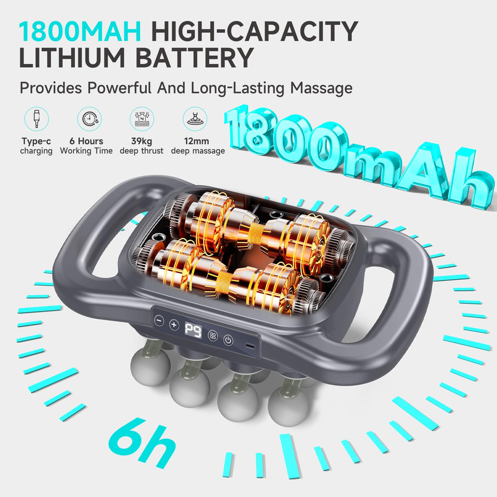 16-head massage gun quiet operation for home or office use.