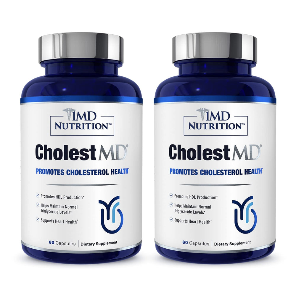 1MD Nutrition CholestMD olive leaf extract capsules highlighting antioxidant support for daily wellness