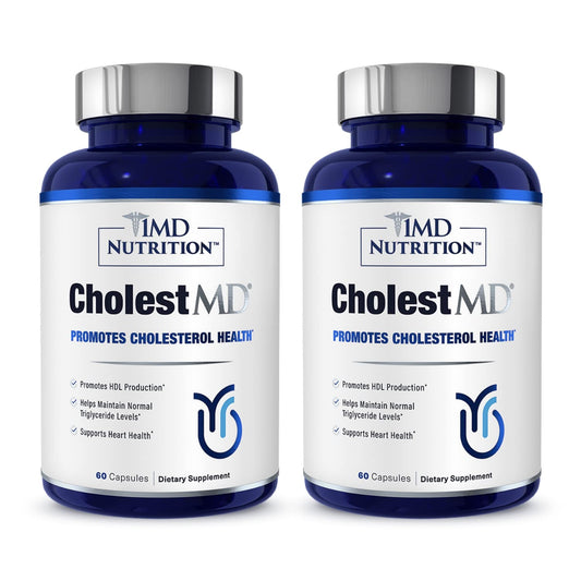 1MD Nutrition CholestMD olive leaf extract capsules highlighting antioxidant support for daily wellness