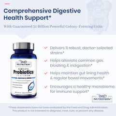 NutraFlora prebiotic illustration accompanying 1MD Complete Probiotics Platinum