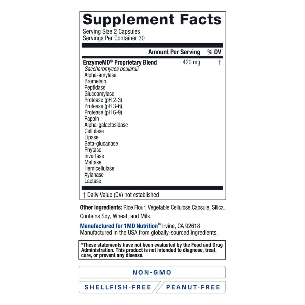 1MD Nutrition EnzymeMD capsule interior view emphasizes plant-based enzymes