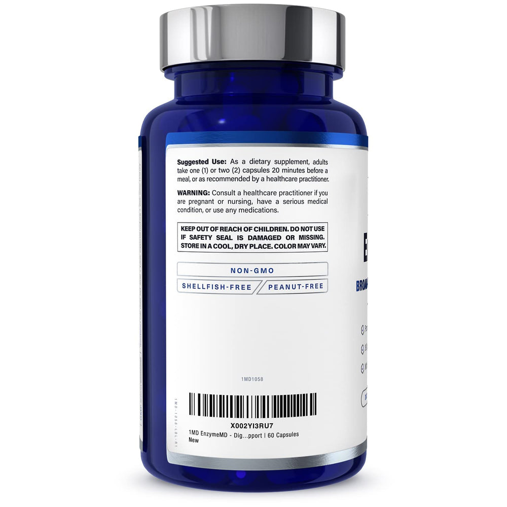1MD Nutrition EnzymeMD probiotic-enzyme blend concept on packaging