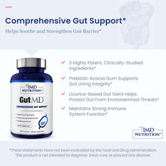 1MD GutMD L-glutamine ingredient close-up emphasizes gut-supporting amino acid