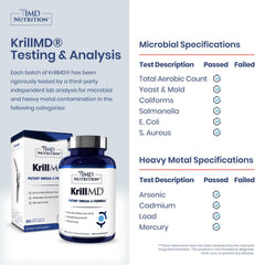 1MD KrillMD bottle label highlighting astaxanthin and antioxidant benefits