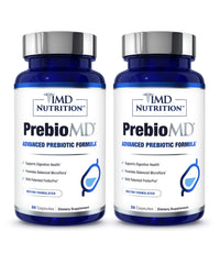1MD PreBioMD bottle front promotes gut health with prebiotics.