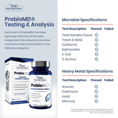 1MD PreBioMD bottle label closeup highlights PreforPro blend.