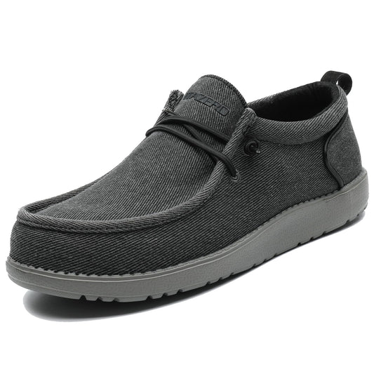 1TAZERO men's loafers with canvas upper offering comfortable wide fit for daily wear