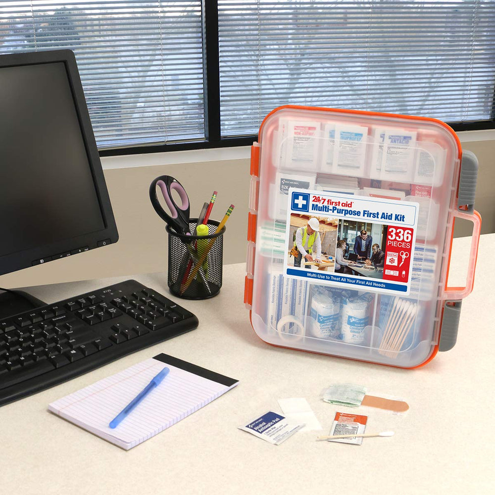 24-7 First Aid kit compact dimensions fit vehicle or closet