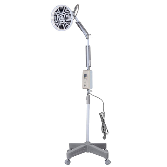 260W infrared mineral heat therapy lamp base shows sturdy stainless steel for stable sessions