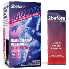 2before Blackcurrant pre workout bottle ready for an energized training session