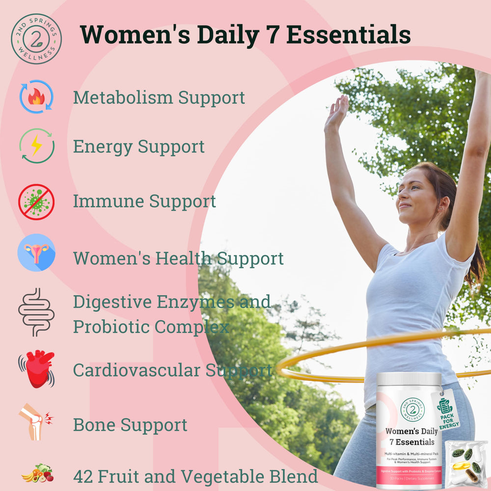 2nd Springs Daily7 Essentials daily pack ready for on-the-go use, simplifying women's wellness