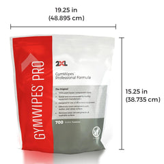 2XL GymWipes large towelettes for efficient multi-surface cleaning.