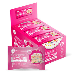 321glo collagen brownie with 16g protein, protein-packed indulgence.