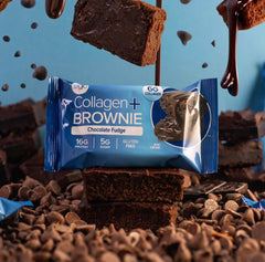 321glo collagen brownie soft baked texture, tender bite.