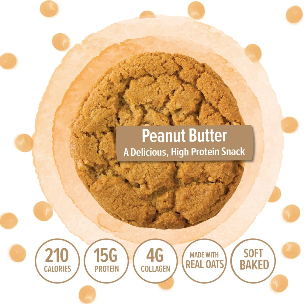 321glo Protein+ Cookies collagen ingredient label emphasizing added collagen per cookie.