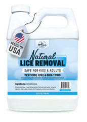 33RD PARALLEL SOAP CO lice treatment bottle being poured for even application.