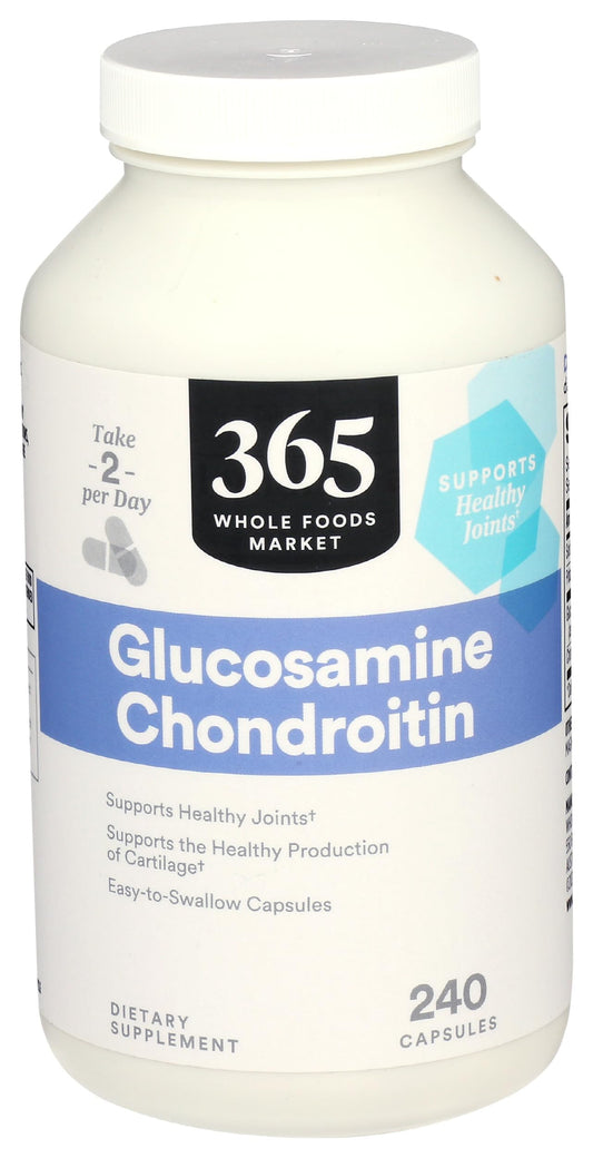 365 by Whole Foods Market glucosamine chondroitin bottle front supports healthy joints