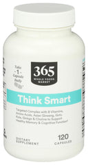 365 by Whole Foods Market Think Smart bottle front, B vitamins for daily focus.