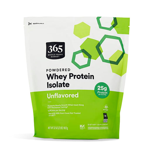 365 by Whole Foods Market whey protein isolate unflavored pour for post-workout protein boost