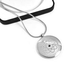 38® stainless steel necklace, cross front view, stylish daily wear with potential neck comfort support