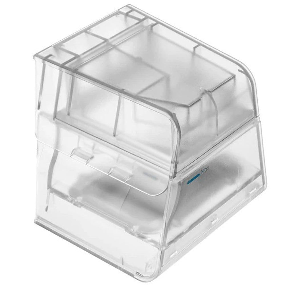 3B Medical Luna G3 water chamber side view emphasizing leak-free fit across Luna G3 devices.
