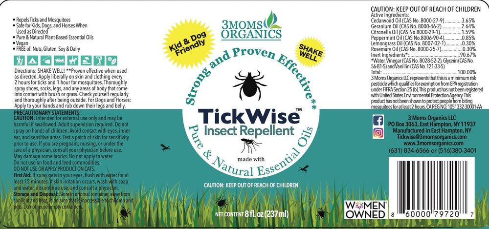 3MOMS ORGANICS TickWise geranium oil with refreshing scent