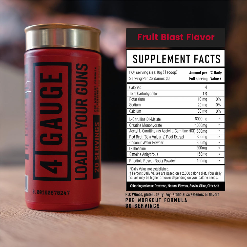 4 Gauge Nitric Oxide pump enhances blood flow for fuller training muscles