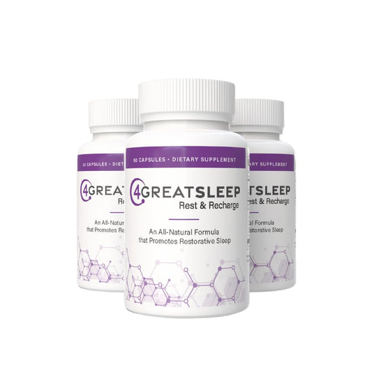 4GreatSleep bottle close-up showing natural sleep support