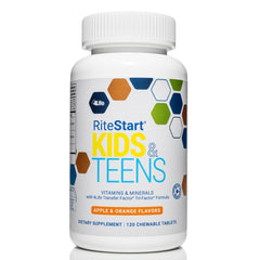 4Life RiteStart Kids Apple flavor bottle with chewables for daily immune support.