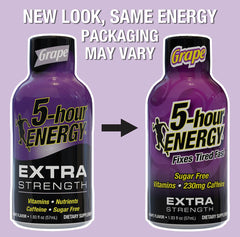 Travel-ready 5-hour ENERGY grape shot in compact single-serving pack