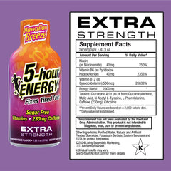 5-hour ENERGY Hawaiian Breeze shot bottle ingredients highlighted
