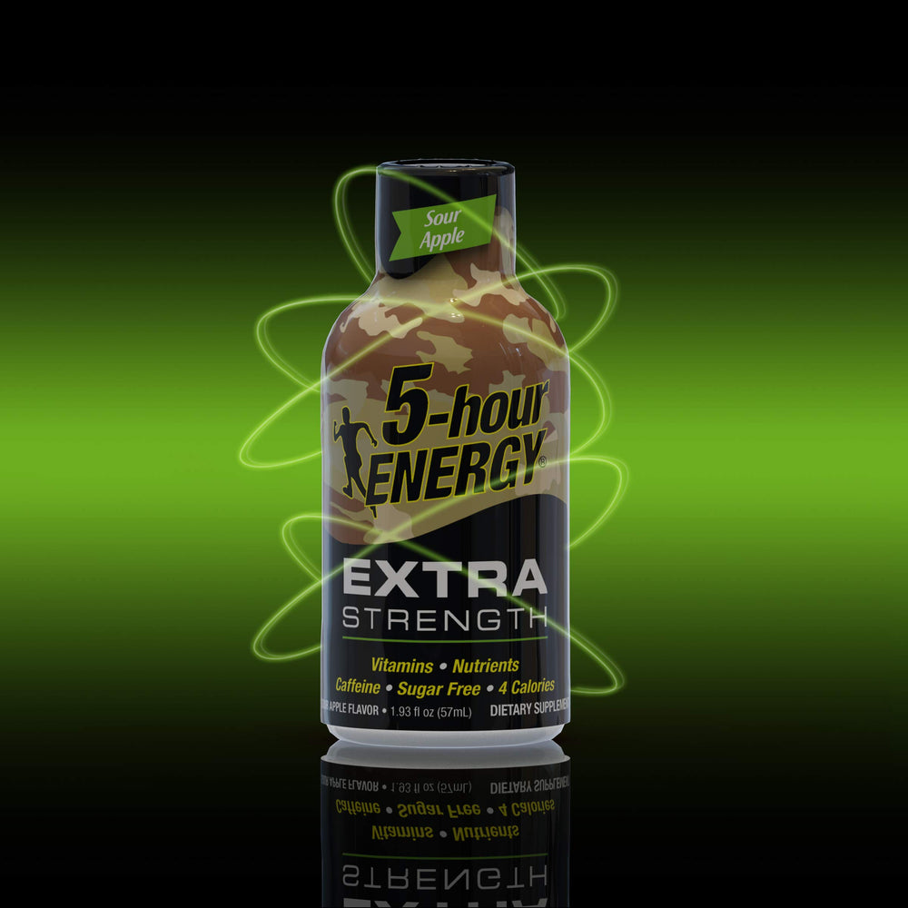 5-hour ENERGY Sour Apple desk shot for focused work sessions.