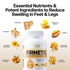 Firmetic packaging box featuring natural diuretic blend for leg comfort
