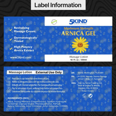 5kind Arnica Gel natural formulation closeup of ingredients.